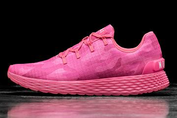 Pink Nobull Neon Camo Ripstop Runner Women's Running Shoes | CA H1802A